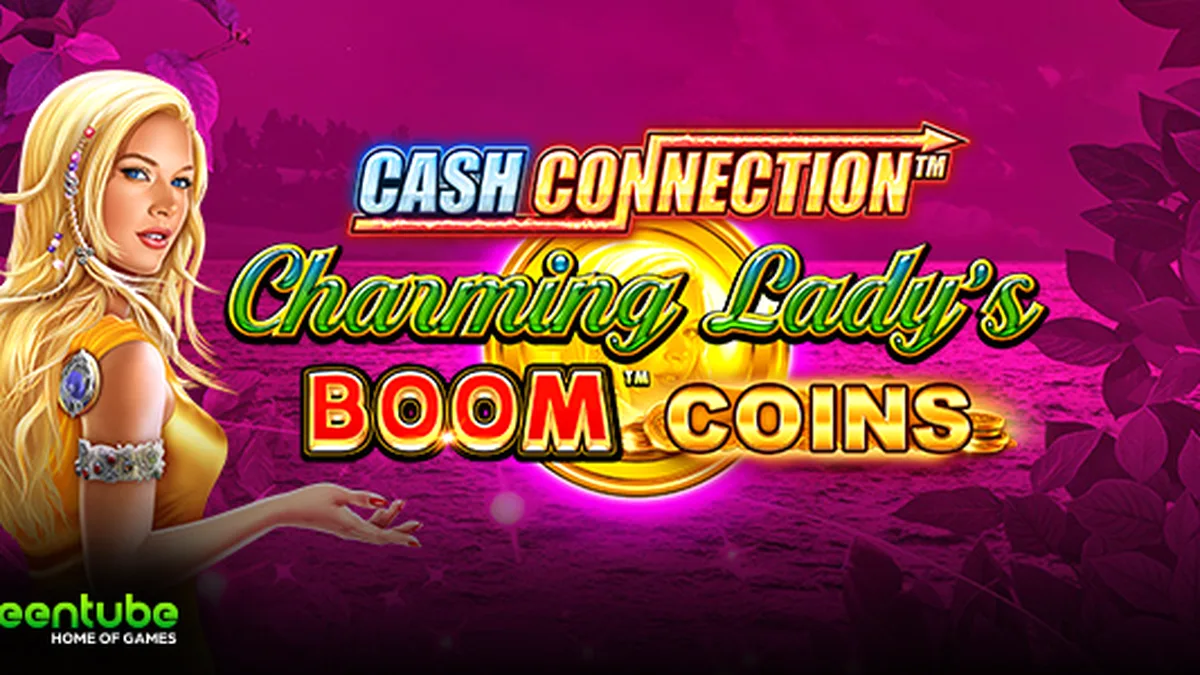 Visual na disenyo ng Cash Connection Charming Lady’s Boom Coins slot
