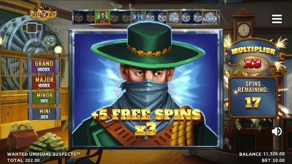 Unusual Suspects Cartel Cash slot gameplay interface