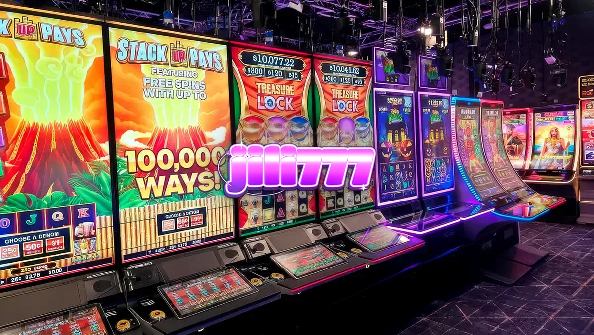 Isang digital display na nagpapakita ng live-streamed slot machine interface sa isang mobile device.