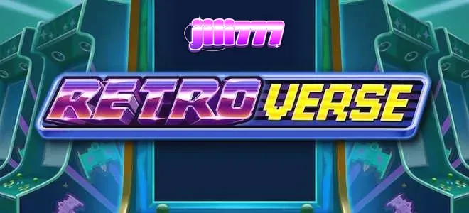 RetroVerse slot game interface na may arcade visuals